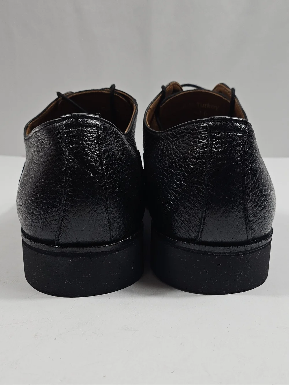 Alan Payne Bern Black Deer Skin Leather Classic Cap Toe Lace Up Oxford Shoe